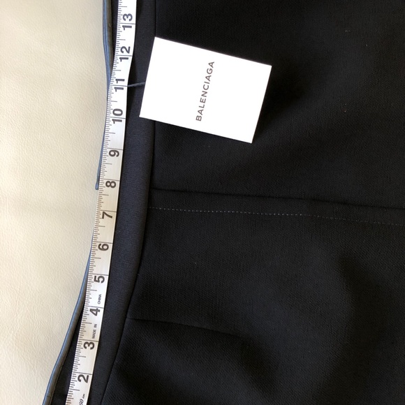 BALENCIAGA Skirt New With faux Leather trim Size 40 US 6 Fully Lined - Picture 8 of 16